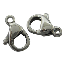 Honeyhandy 316 Surgical Stainless Steel Lobster Claw Clasps, Stainless Steel Color, 9x6x3mm, Hole: 1mm