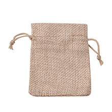 Honeyhandy Burlap Packing Pouches Drawstring Bags, Dark Khaki, 23x17cm