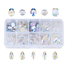 PandaHall Elite 150 Pcs Crystal AB Flatback Sew On Gems Faceted 2-Hole Acrylic Rhinestones Links for Decoration Clothing DIY Mixed Colo