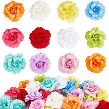 GORGECRAFT 36PCS 12 Colors Flower Heads in Bulk Wholesale for Crafts DIY Artificial Silk Rose Peony Heads Decorative Stamen Assorted Colorful Wedding Home Birthday Decoration Vases Decor Supplies