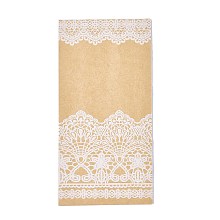 Honeyhandy Lace Pattern Eco-Friendly Kraft Paper Bags, Gift Bags, Shopping Bags, Rectangle, Bisque, 18x9x6cm