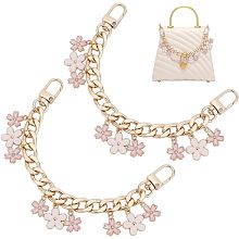 PandaHall Elite 2pcs Purse Chain Strap Replacement 7.9" Short Chain Straps Enamel Flower Charm Purse Handle Extender Decorative Bag Chains Golden Chain for Purse Handbag Wallet Crossbody Shoulder Bag