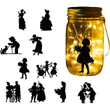 GLOBLELAND 10pcs Vintage People Laser Cut Silhouettes Figures Paper Silhouette People Figures Cutouts Retro Figures Cut Silhouettes for Jars Lantern Room Door DIY Crafts Scrapbooking Decoration