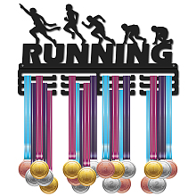 CREATCABIN Running Medal Hanger Display Sports Medal Holder Over 60+ Medals Award Iron Holder Rack Frame Wall Mounted Hanging for Medalist Runner Soccer Gymnastics Marathon Athlete Gift 15.7 x 9 Inch