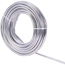 BENECREAT 32 Feet 4 Gauge Silver Aluminum Wire Bendable Metal Sculpting Wire for Floral Model Skeleton Art Making and Beading Jewelry Work