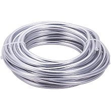 BENECREAT 23 Feet 3 Gauge Silver Aluminum Wire Bendable Metal Sculpting Wire for Floral Model Skeleton Art Making and Beading Jewelry Work