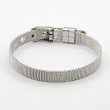 Honeyhandy Fashionable Unisex 304 Stainless Steel Watch Band Wristband Bracelets, with Watch Band Clasps, Stainless Steel Color, 8-1/4 inch(210mm), 8x1.5mm