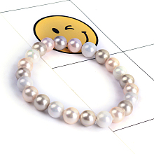 Honeyhandy Shell Pearl Stretch Bracelets, Beaded Bracelets, PeachPuff, 52mm(2 inch), Shell: 8mm