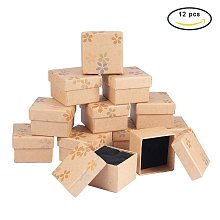 BENECREAT 12 Pack Ring Gift Box with Foam and Velvet Insert Small Hard Gift Jewelry Box for Rings and Earrings, 2x 2x1.4-Inch