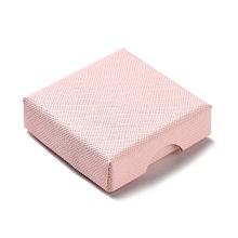 Honeyhandy Cardboard Jewelry Set Boxes, with Sponge Inside, Square, Pink, 5.05~5.1x5.1x1.67cm