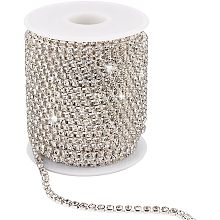 PandaHall Elite 25 Yard 3.5mm Sliver Crystal Rhinestone Close Chain Crystal Claw Cup Chain Rhinestone Roll for Valentine's Day Mother's Day New Year's Halloween Christmas Easter