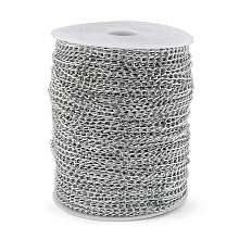 Honeyhandy Oxidated Aluminum Twisted Chains, Unwelded, with Spool, Silver Color Plated, 6x3.5mm, about 328.08 Feet(100m)/roll