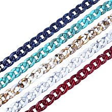 CHGCRAFT 5Strands Acrylic Curb Chains with Long Link Replacement Purse Chain Handbag Decoration Chain Strap for DIY Craft Handbag Shoulder Making, 39Inch