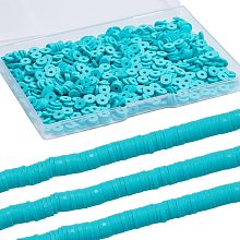 SUNNYCLUE 1 Box 1000Pcs+ Clay Green Beads Clay Heishi Beads 6mm Polymer Clay Beads Vinyl Heishi Bead Bulk Clay Polymer Beads Spacer Loose Beads for Jewelry Making DIY Bracelets Necklace Craft Supplies