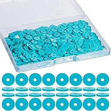 SUNNYCLUE 1 Box 700Pcs+ Green Clay Beads Clay Heishi Beads 8mm Heishi Clay Beads Bulk Flat Round Clay Disc Bead Set Spacer Loose Beads for Jewelry Making DIY Bracelets Necklace Craft Gift Supplies