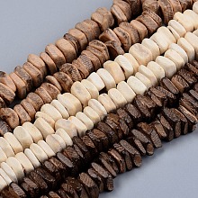 Honeyhandy Coconut Beads Strands, Square Heishi Beads, Mixed Color, 8~9x2~6mm, Hole: 1.6mm, about 110pcs/Strand, 15.75 inch(40cm)