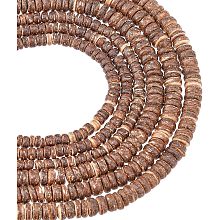 6 Strands 2 Style Brown Coconut Wood Heishi Beads About 107/134pcs Eco-Friendly Handmade Wood Spacers Organic Disc Beading Supplies for DIY Bracelet Necklace Jewelry Making