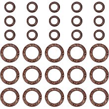 CHGCRAFT 100Pcs 2 Sizes Coconut Wood Linking Rings Coconut Linking Rings Unique Lightness Annular Coconut Linking Rings for DIY Jewelry Craft Making