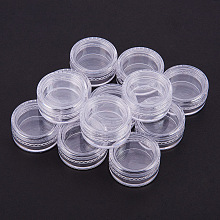 PandaHall Elite Size 30x16mm Round Clear Plastic Containers for Beads Small Items Craft Findings Storage, about 40pcs/box