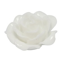 Honeyhandy Opaque Resin Cabochons, Flower, White, 20x9mm