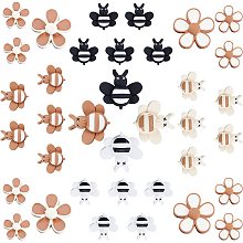 CREATCABIN 6 Styles 36Pcs Resin Flatback Cabochons Bees & Flower Shape Mixed Pendants Charms Embellishments Necklace Earring Bracelet for Jewelry Making DIY Ornament Crafts