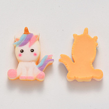 Honeyhandy Resin Cabochons, Unicorn, Colorful, 24x19x6mm