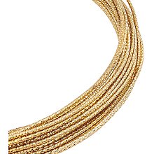 BENECREAT 20 Gauge 33 Feet Engraved Twist Gold Wire Textured Copper Wire for Ring Making, Beading Wrapping and Other Jewelry Craft