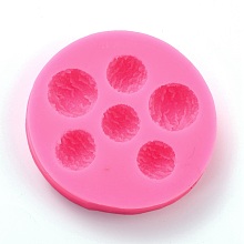 Honeyhandy Silicone Molds, Fondant Molds, For DIY Cake Decoration, Chocolate, Candy Mold, Half Round, Hot Pink, 80x14mm, Inner Diameter: 17~22mm