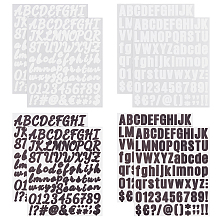 AHANDMAKER 8 Sheets Alphabet Number Stickers Decals, 4 Style Self Adhesive Vinyl Letters Stickers, Waterproof Number Decals for Mailbox Water Bottle Address Number Scrapbooking Office School Supplies