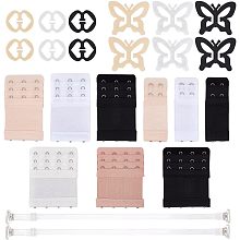 GORGECRAFT 25Pcs 16 Style Bra Strap Clips Bra Extender 2 Hook 3 Hook 4 Hook Adjustable Invisible Bra Strap Non-Slip Bra Strap Clip Holders Butterfly Plastic Slide Buckles Conceal Straps for Women