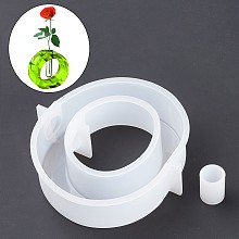 Honeyhandy Vase Silicone Molds, for Plant Propagation Hydroponic Plants, Resin Casting Molds, Epoxy Resin Making, Oval, White, 142x140x39mm