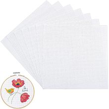 BENECREAT 14 Pieces White Cotton Fabric Embroidery Fabric, 12x12inch Square Aida Cloth Cotton Cross Stitch Cloth for Making Garment Craft