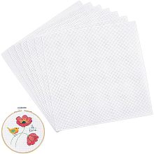 BENECREAT 14 Pieces White Cotton Fabric Embroidery Fabric, 10x10inch Square Aida Cloth Cotton Cross Stitch Cloth for Making Garment Craft