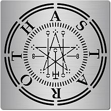 GORGECRAFT 6.3 Inch Metal Viking Compass Stencil Stainless Steel Letter Painting Reusable Template Journal Tool for Painting, Wood Burning, Pyrography and Engraving Crafts