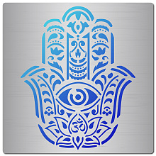 GORGECRAFT Stainless Steel Cutting Dies Stencils, for DIY Scrapbooking/Photo Album, Decorative Embossing DIY Paper Card, Matte Stainless Steel Color, Hamsa Hand Pattern, 16x16cm