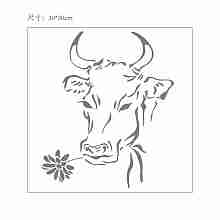 GORGECRAFT Plastic Drawing Painting Stencils Templates, Square, Cattle Pattern, 30x30cm