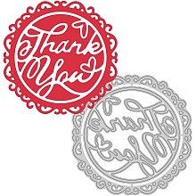 GLOBLELAND Thank You Metal Cutting Dies Frame Die Cuts for DIY Scrapbooking Easter Birthday Wedding Cards Making Album Envelope Decoration,Matte Platinum