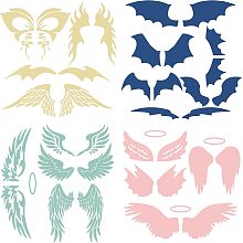 GORGECRAFT 4 Styles Angel Wings Decal 3D Wing Colorful Laser Reflective Car Stickers Waterproof Self-Adhesive Car Stickers Trunk Logo Decal Sticker for Motorcycle Doors Laptop Halloween