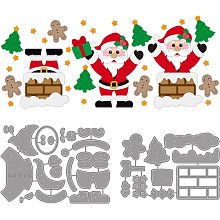 GLOBLELAND 2Set 22Pcs Santa Claus Cutting Dies for DIY Scrapbooking Metal Christmas Chimney Die Cuts Embossing Stencils Template for Paper Card Making Decoration Album Craft Decor