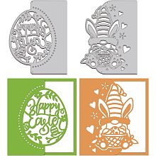 GLOBLELAND Easter Edge Border Cutting Dies Easter Egg Bunny Carbon Steel Die Cuts for DIY Crafting Embossing Stencil Template for Easter Background Card Making Scrapbooking Decoration