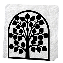 CREATCABIN Napkin Holder Tree of Life Cutout Black Metal Tabletop Napkin Holder Hollow Out Freestanding Paper Tissue Dispenser for Restaurant Home Kitchen Countertop Dining Picnic Table 3.5 x 3.9inch