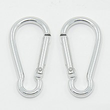 Honeyhandy Aluminum Rock Climbing Carabiners, Key Clasps, Silver, 50x24x4mm