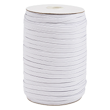 Honeyhandy 1/8 inch Flat Braided Elastic Rope Cord, Heavy Stretch Knit Elastic with Spool, White, 3mm, about 180~200yards/roll(540~600 feet/roll)