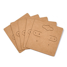 Honeyhandy Kraft Paper Earring Display Cards with Hanging Hole, Square, Peru, 5x5x0.02cm