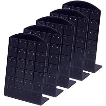 PandaHall Elite 5 Packs 48 Holes Black Earring Holder Organizer Earring Stand Display L-Shape Earrings Ear Studs Jewelry Show Plastic Display Showcase