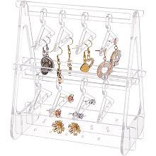 SUPERFINDINGS 1 Set Acrylic Earring Display Stands Earrings Organizer Ear Stud Holder Including 8Pcs Cute Earring Rack Holder Coat Hangers Stand Earring Hanger Rack for Studs Dangly Earrings