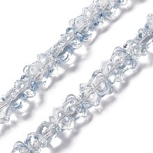 Honeyhandy Electroplate Glass Beads Strands, Pearl Luster Plated, Bear, Light Steel Blue, 15x12x8.5mm, Hole: 1mm, about 44pcs/strand, 25.20 inch(64cm)