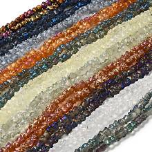 Electroplate Glass Beads Strands, Frosted, Bear, Mixed Color, 15x11.5x9mm, Hole: 1mm, about 45pcs/strand, 25.59''(65cm)