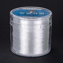 Honeyhandy Korean Round Crystal Elastic Stretch Thread, for Bracelets Gemstone Jewelry Making Beading Craft, Clear, 0.6mm, about 284.33 yards(260m)/roll