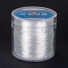 Honeyhandy Korean Round Crystal Elastic Stretch Thread, for Bracelets Gemstone Jewelry Making Beading Craft, Clear, 1mm, about 109.36 yards(100m)/roll